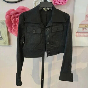 Bill Burns Black Embossed Crop Jacket